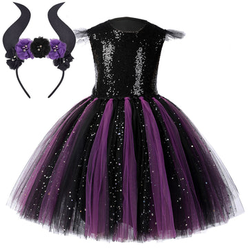 Black and purple witch dress with wings